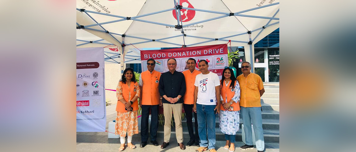  Ambassador Nagesh Singh inaugurated a blood donation drive at Thai Red Cross Society, organized by 23 Indian Associations in Thailand.