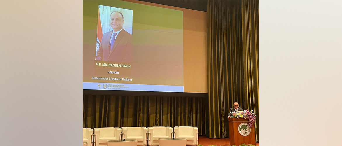  Ambassador Nagesh Singh addressed the plenary at the Industry Academia International Business Incubation Conclave 2024 organised by Asian Institute of Technology.