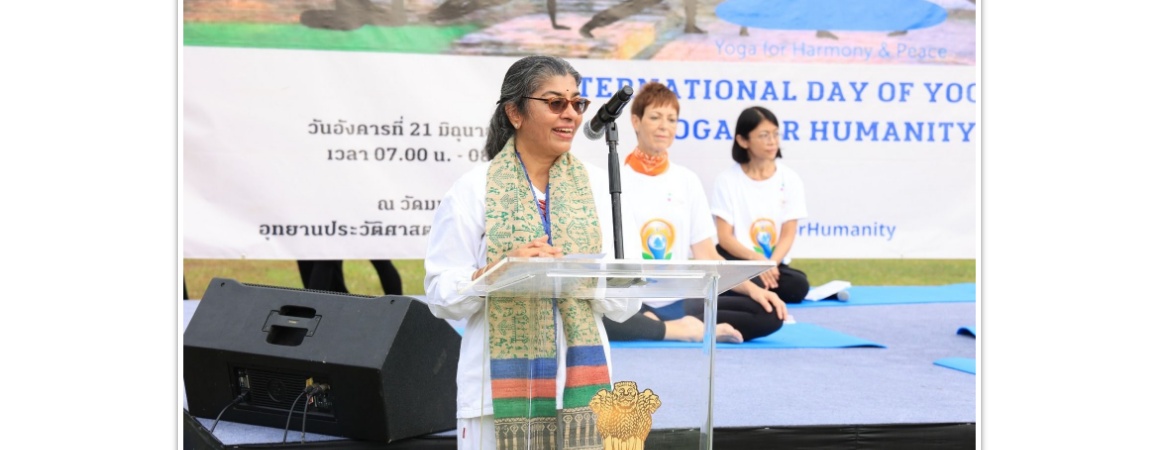  Celebration of 8th IDY2022 (Guardian Ring for Yoga ) at iconic ‘Wat Mahathat’ Historical Park, Ayutthaya, Thailand on 21 June 2022