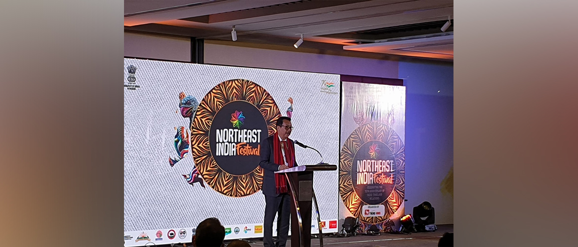  Deputy Chief Minister of Arunachal Pradesh Shri Chowna Mein delivers his speech at
the 2nd NEIF at Bangkok