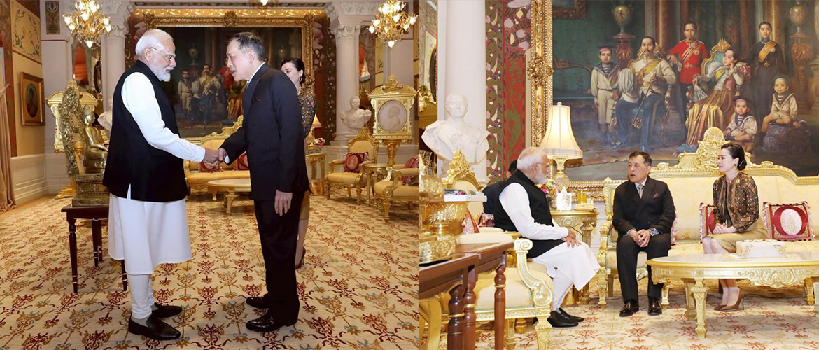  H.E. Mr. Narendra Modi, Prime Minister of India met with His Majesty King Maha Vajiralongkorn of Thailand