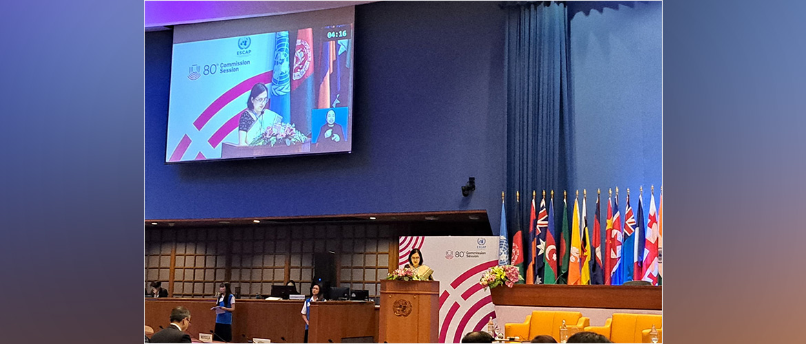  DPR Paulomi Tripathi, delivered a statement highlighting India’s experiences in using digital innovation to drive transformative development at the 80th Session of UNESCAP.