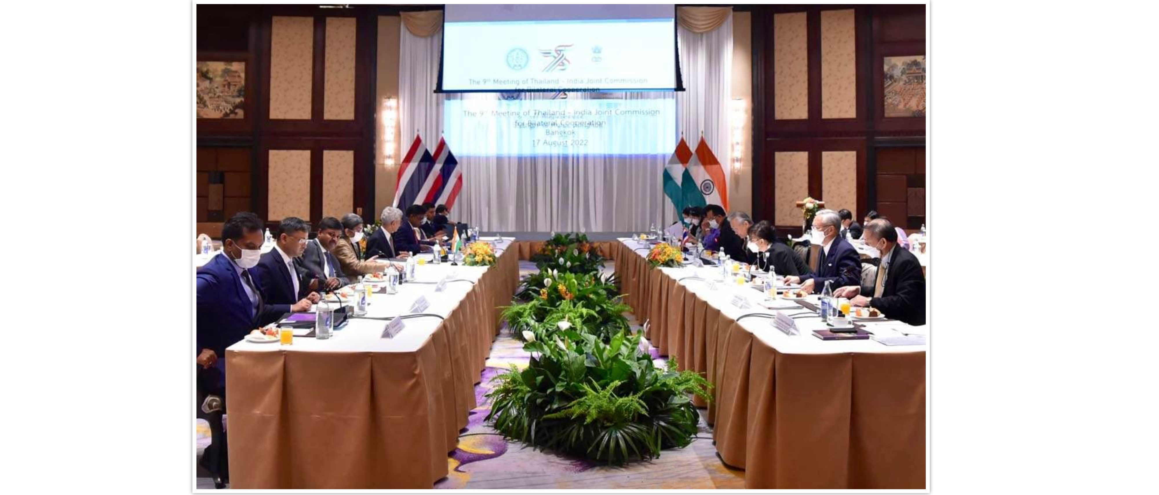 EAM and  H.E. Mr. Don Pramudwinai, Deputy Prime Minister and Minister of Foreign Affairs of Thailand co-chaired 9th Joint Commission Meeting between India and Thailand 